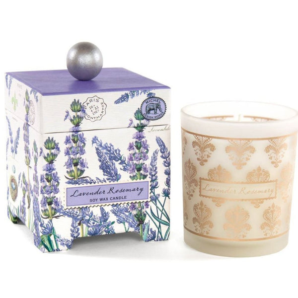 Lavender candle in a decorative box
