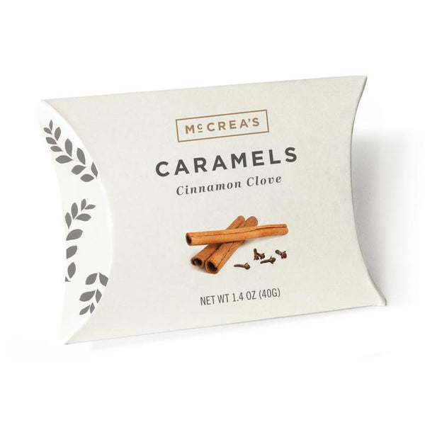 Cinnamon bark and whole cloves steeped in hot cream will keep you warm all season. McCrea's Caramel candies