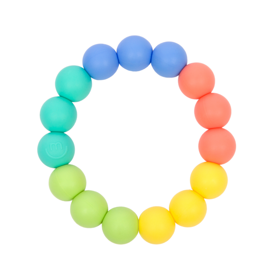 Safe, durable, sustainable and stylish • Colorful beads soothe baby's gums  • Easy for child to grip & chew