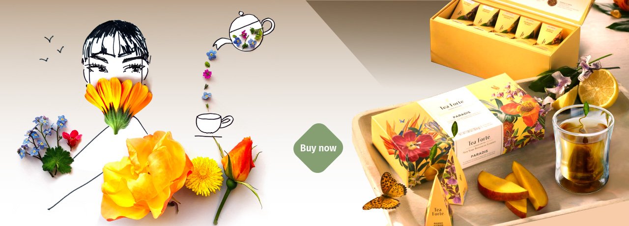 Tea Forte Gift with 10 teas, pale mint porcelain Café Cup, limited-edition pale mint Tea Tray